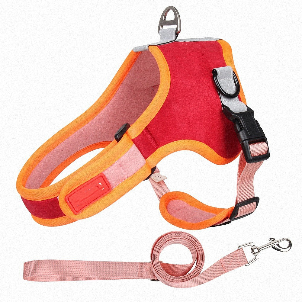 Saddle Undershirt Type Puppy Chest Back Reflective Dog Harness Dog Leash