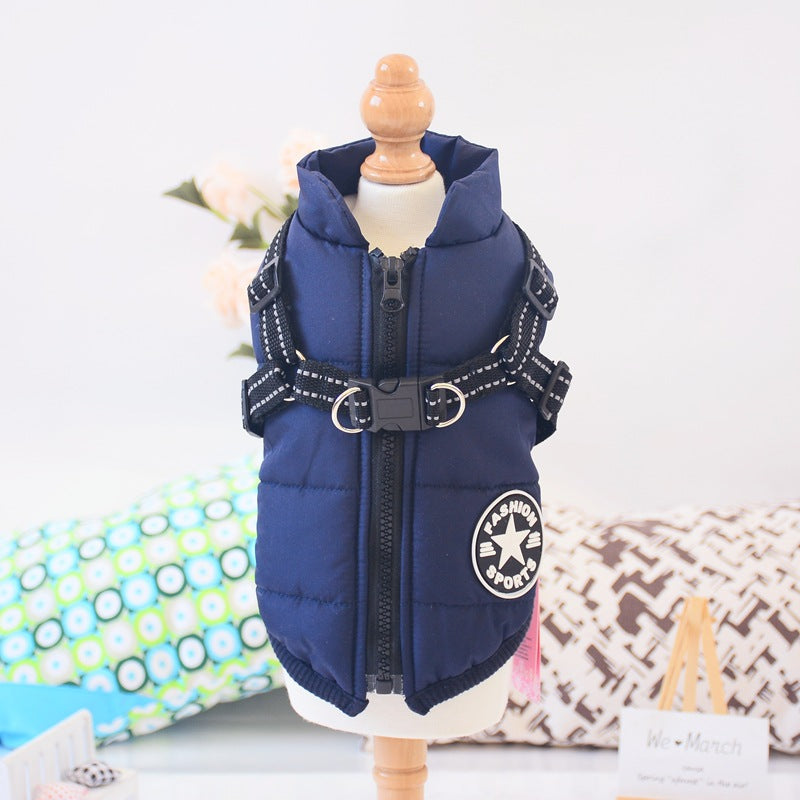 Pet Dog Clothes For Winter Warm Dog Hooded Coat Jackets Jumpsuit