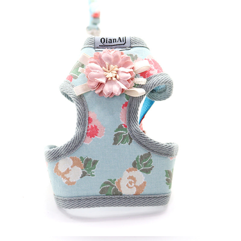 Pet Chest Harness Summer Floral Dog Leash