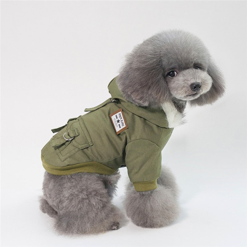 Dog clothes autumn and winterCap dog coat dog coat hoodie warm wool