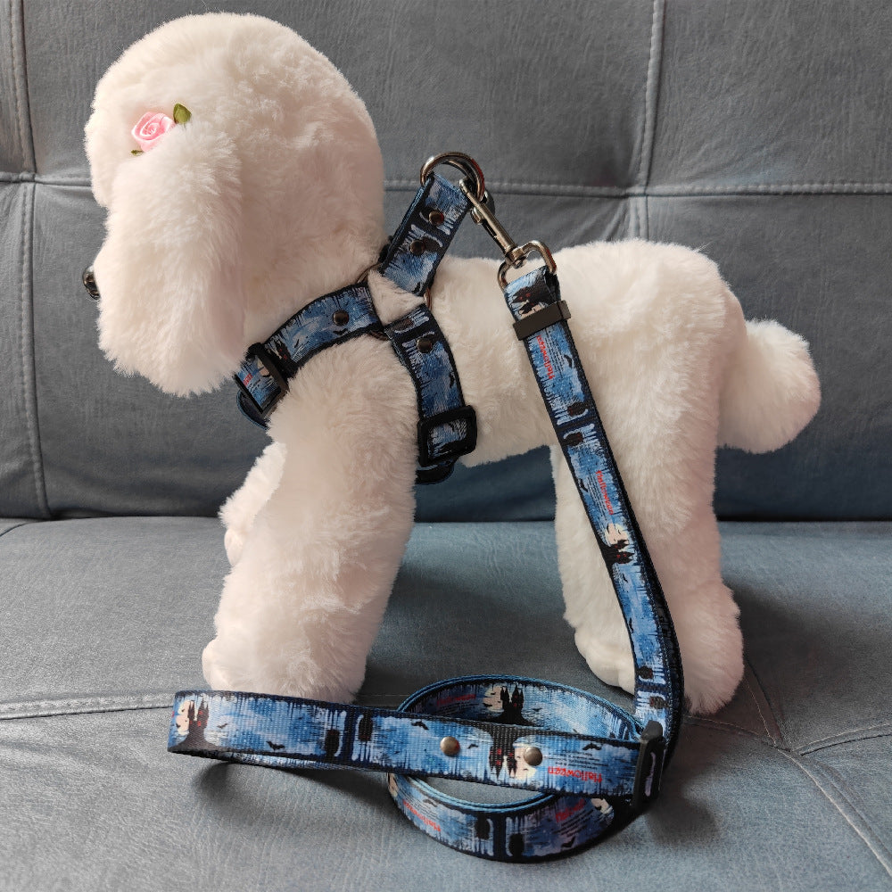 Pet Dog Print Leash Chest Harness