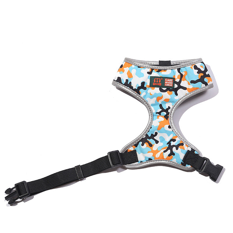 Breathable Double Layer Multicolor Printed Dog Harness