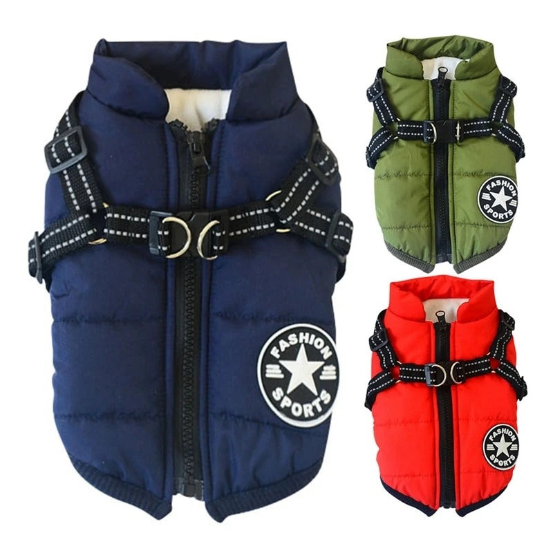 Pet Dog Clothes For Winter Warm Dog Hooded Coat Jackets Jumpsuit