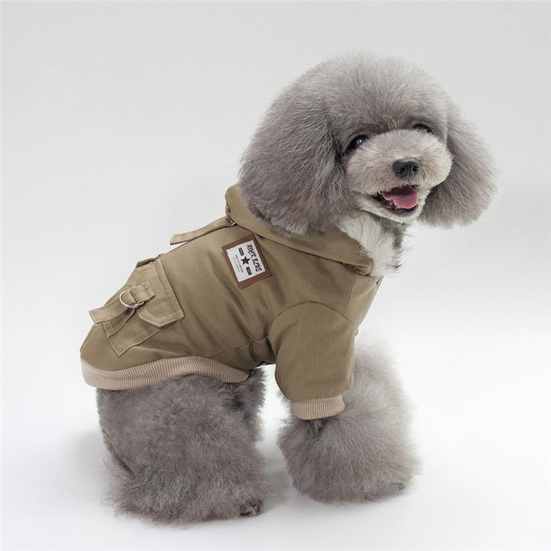 Dog clothes autumn and winterCap dog coat dog coat hoodie warm wool