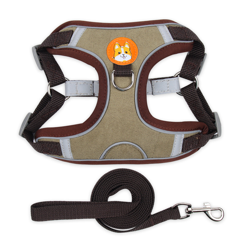 Vest Type Dog Harness Small Leash Reflective