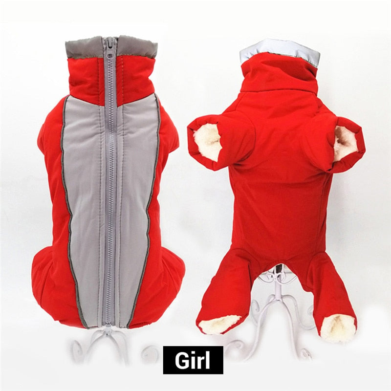 Winter Overalls for Dogs Warm Waterproof Pet Jumpsuit Trousers