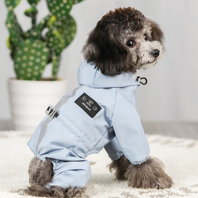 Reflective Dog Raincoat Waterproof Mesh Breathable Dog Rain Jacket