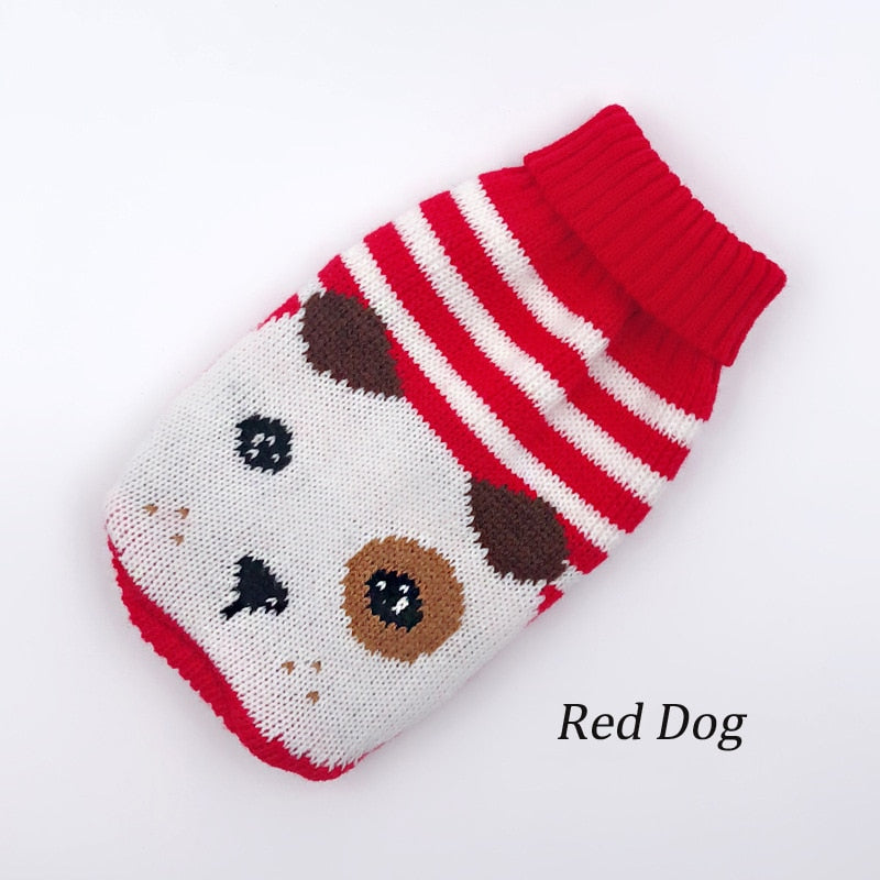 Winter Cartoon Cat Dog Clothes Warm Christmas Sweater Coat Knitting Crochet