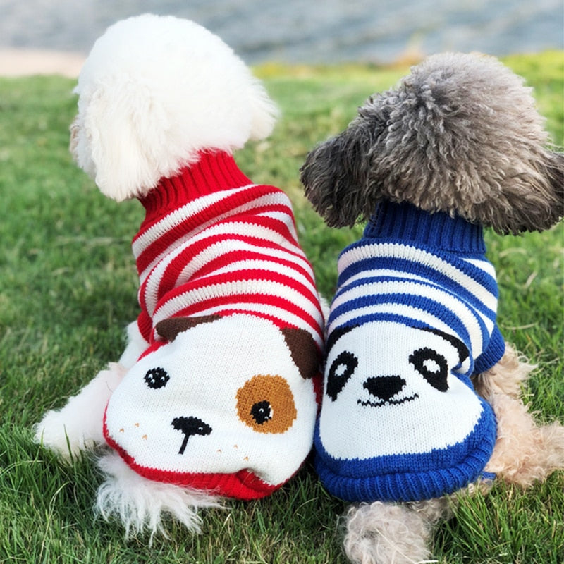 Winter Cartoon Cat Dog Clothes Warm Christmas Sweater Coat Knitting