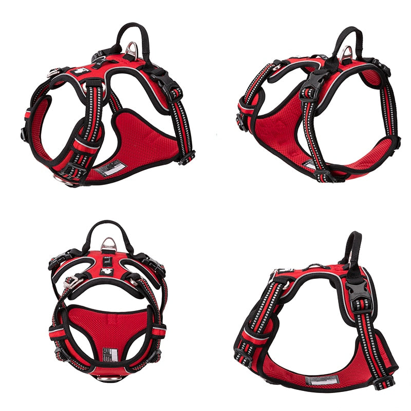 Pet Reflective Nylon Dog Harness No Pull Adjustable Naughty Dog Vest