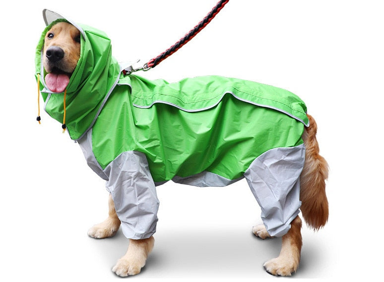 Dog Raincoat Waterproof Dog Suits Dot Rain Cape Hooded Jacket Rain Coat