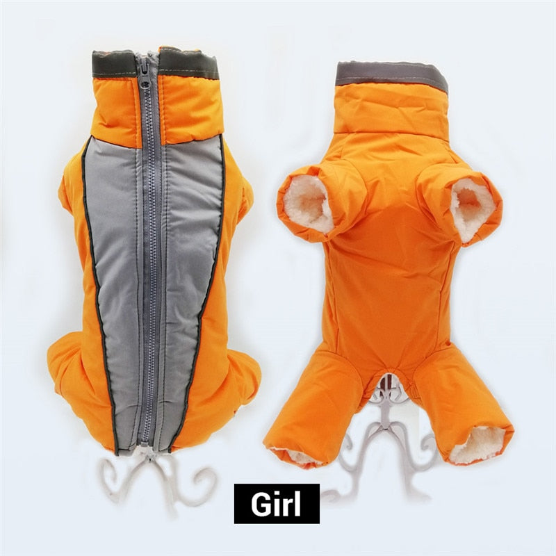 Winter Overalls for Dogs Warm Waterproof Pet Jumpsuit Trousers