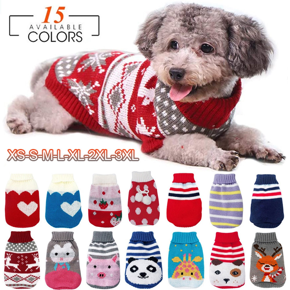 Warm Pet Clothes for Small Medium Dogs Winter Christmas Dogs Sweater