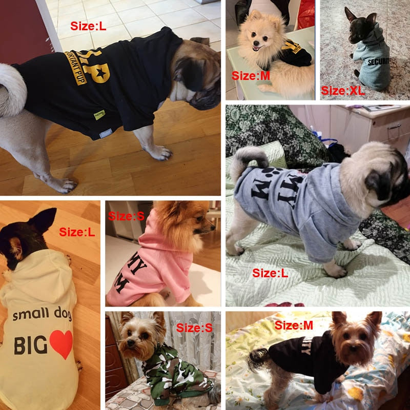 Security Dog Clothes Small Dog Hoodie Coat Chihuahua Dog Sweatshirt