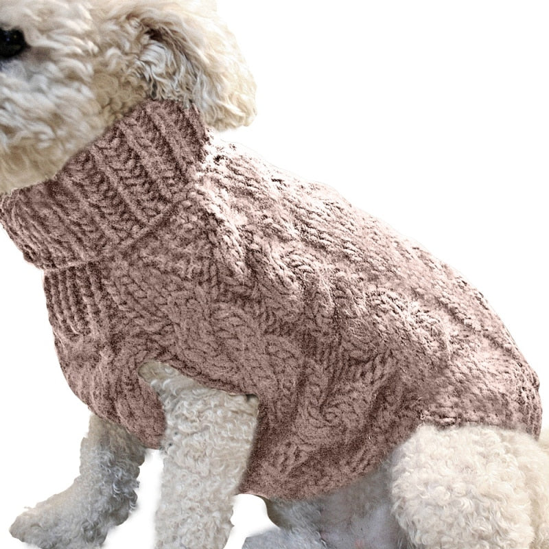 Warm Dog Cat Sweater Clothing Winter Turtleneck Knitted Clothes