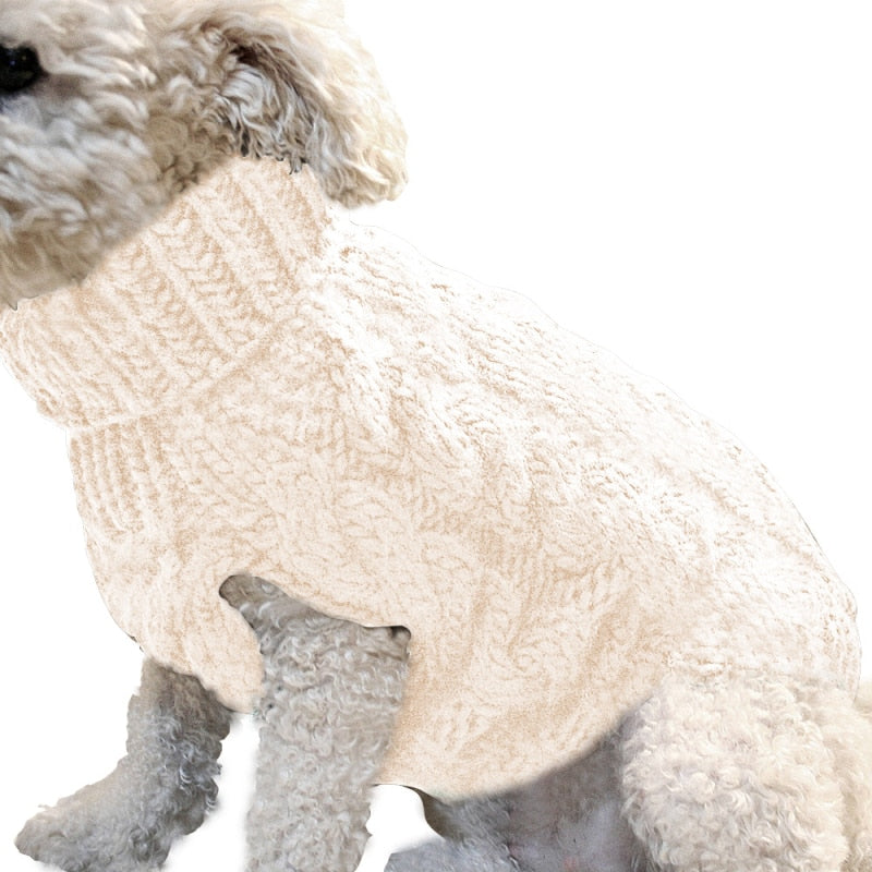 Warm Dog Cat Sweater Clothing Winter Turtleneck Knitted Clothes