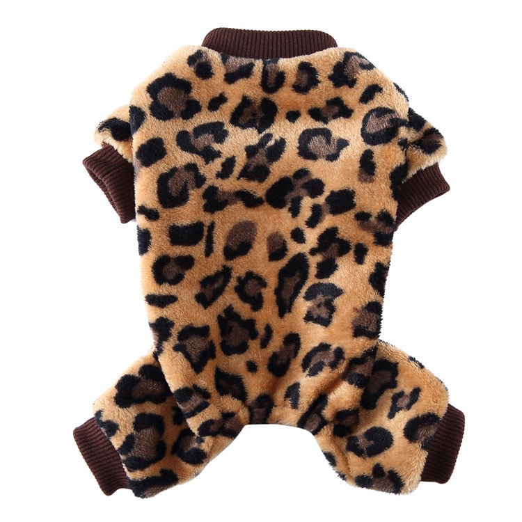 Dog Pajamas Winter Clothes Print Warm Jumpsuits Coat Jumpsuits