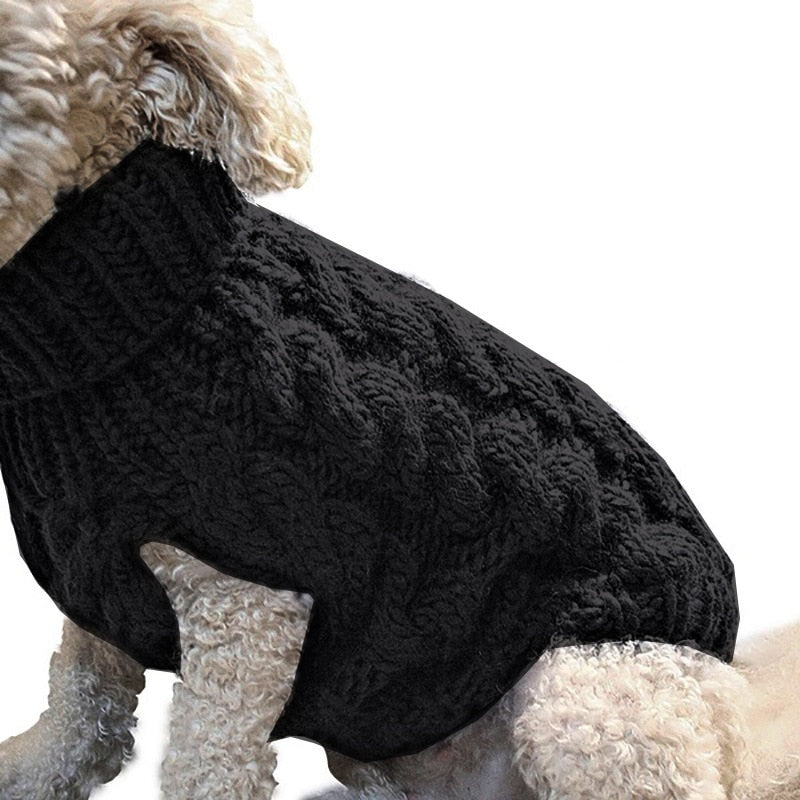 Warm Dog Cat Sweater Clothing Winter Turtleneck Knitted Clothes