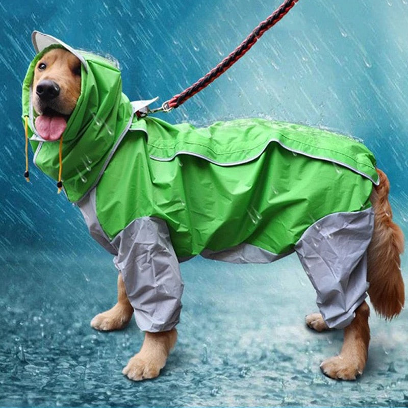 Dog Raincoat Waterproof Dog Suits Dot Rain Cape Hooded Jacket Rain Coat