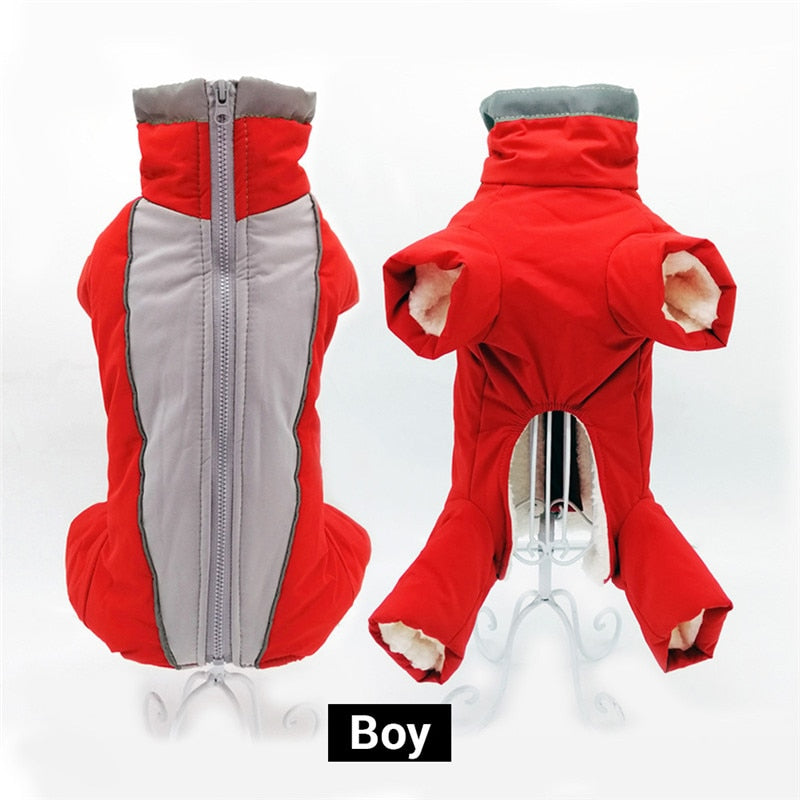 Winter Overalls for Dogs Warm Waterproof Pet Jumpsuit Trousers