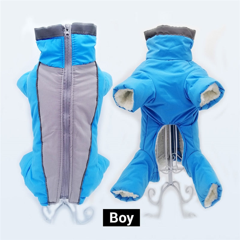 Winter Overalls for Dogs Warm Waterproof Pet Jumpsuit Trousers