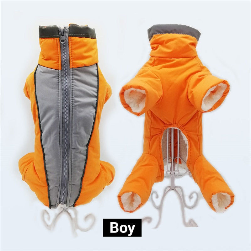 Winter Overalls for Dogs Warm Waterproof Pet Jumpsuit Trousers