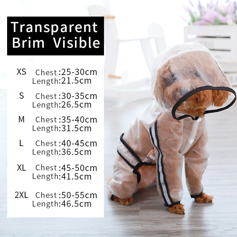 Dog Raincoat Jumpsuit Raincoat Teddy Waterproof Jacket