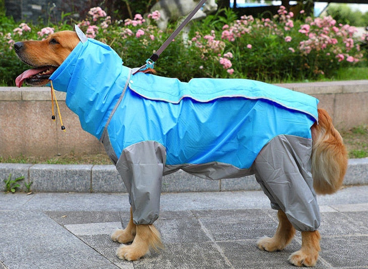 Dog Raincoat Waterproof Dog Suits Dot Rain Cape Hooded Jacket Rain Coat