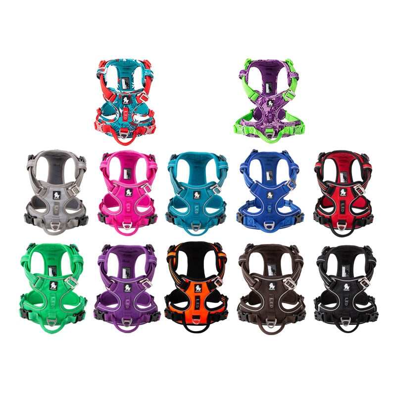 Pet Reflective Nylon Dog Harness No Pull Adjustable Naughty Dog Vest