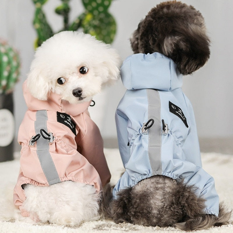 Reflective Dog Raincoat Waterproof Mesh Breathable Dog Rain Jacket