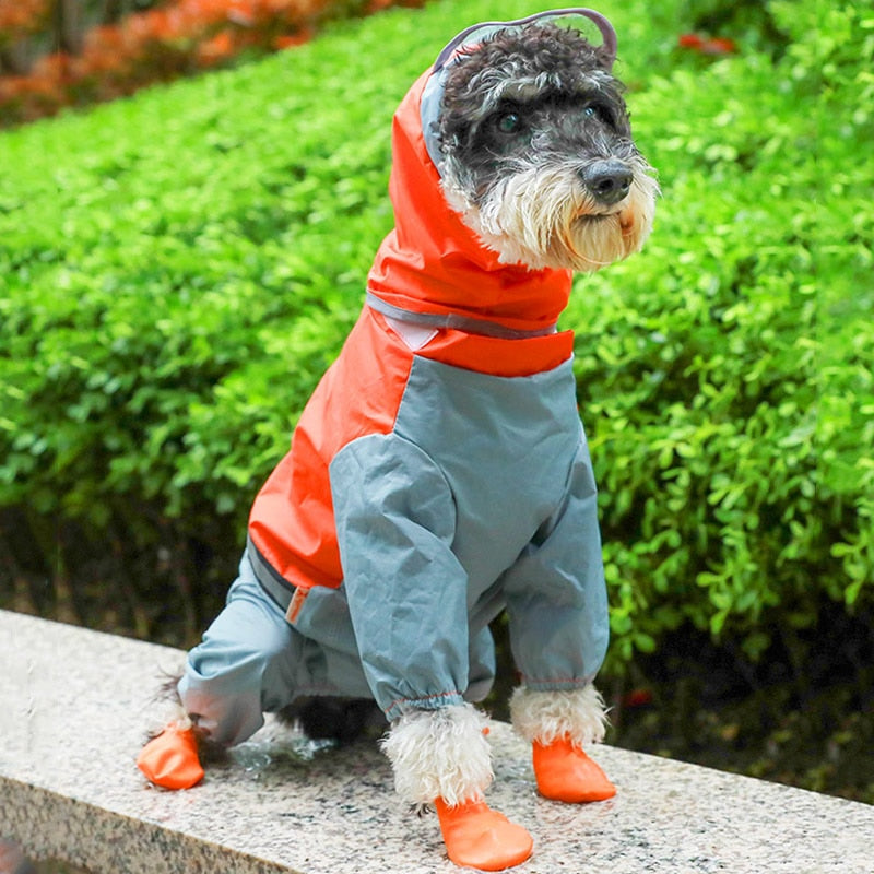 Dog Raincoat Jumpsuit Raincoat Teddy Waterproof Jacket