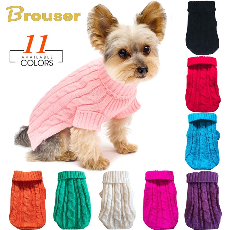 Winter Warm Dog Sweaters Pet Clothes for Small Dogs Soft Woolly Sweater