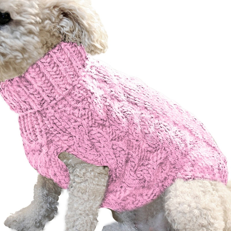 Warm Dog Cat Sweater Clothing Winter Turtleneck Knitted Clothes