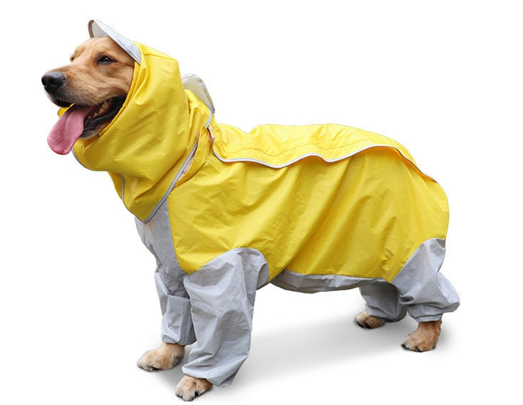 Dog Raincoat Waterproof Dog Suits Dot Rain Cape Hooded Jacket Rain Coat