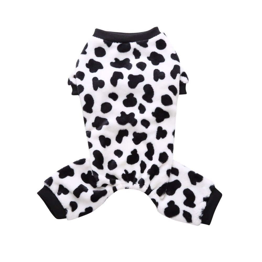 Dog Pajamas Winter Clothes Print Warm Jumpsuits Coat Jumpsuits