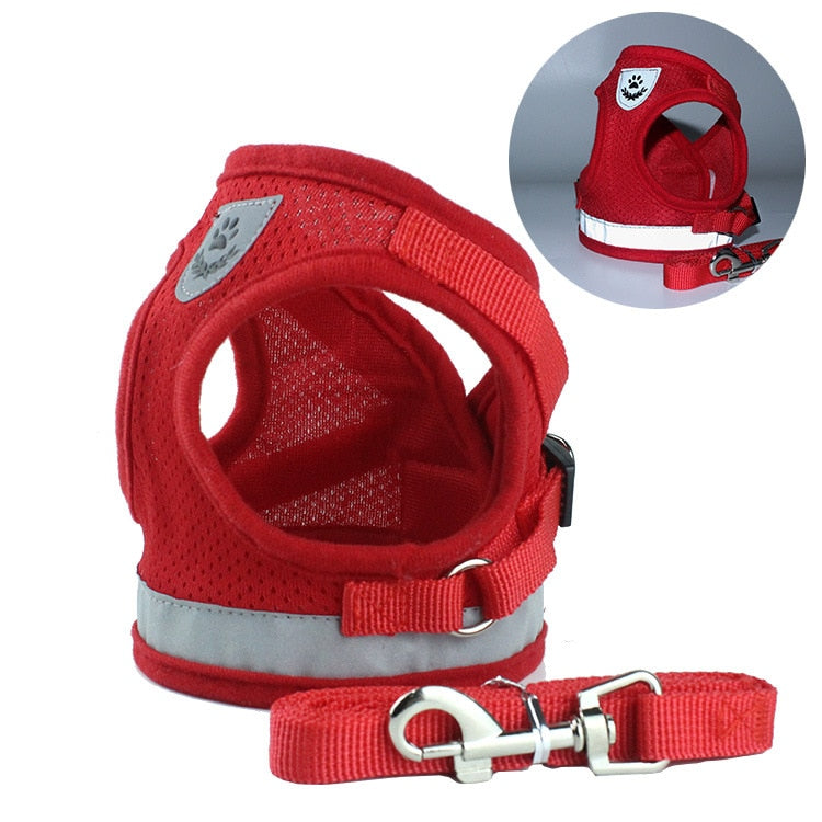 Reflective Safety Pet Dog Harness and Leash Set Harnesses Vest Chest Strap