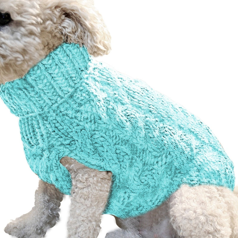 Winter Dog Clothes Soft Puppy Kitten Kitten High Collar  Sweater