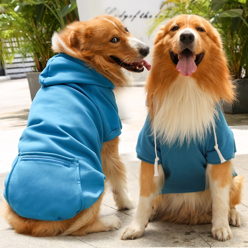 Dog Clothes Autumn Winter Clothing Thick Warm Pullover Hooded Sweatshirt