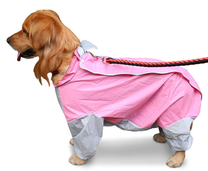 Dog Raincoat Waterproof Dog Suits Dot Rain Cape Hooded Jacket Rain Coat