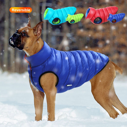 Warm Winter Dog Clothes Vest Reversible Dogs Jacket Coat Thick Pet Clothing