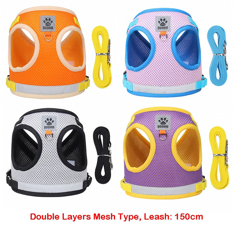 Reflective Safety Pet Dog Harness and Leash Set Harnesses Vest Chest Strap