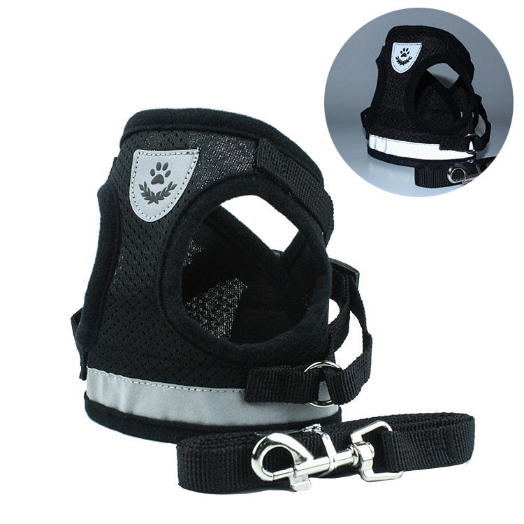 Reflective Safety Pet Dog Harness and Leash Set Harnesses Vest Chest Strap