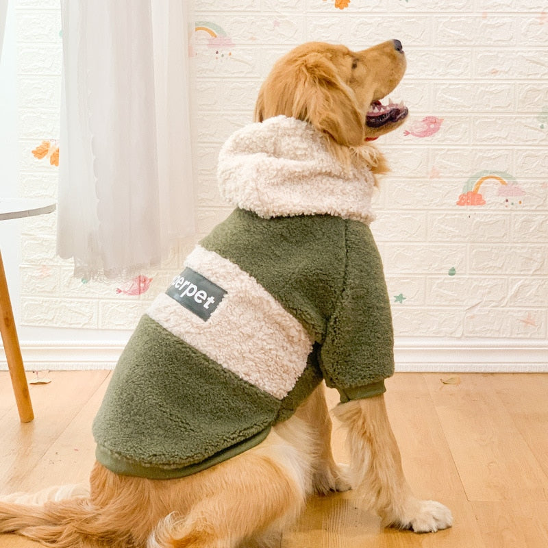 Dog Clothes Autumn Winter Clothing Thick Warm Pullover Hooded Sweatshirt