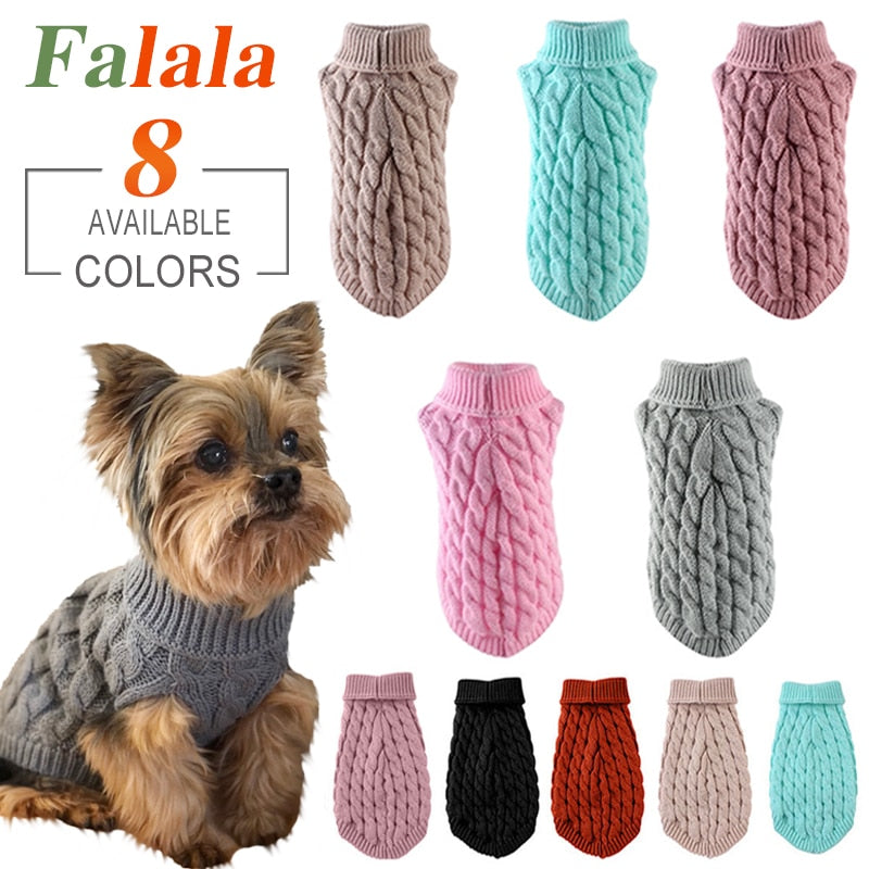 Winter Dog Clothes Soft Puppy Kitten Kitten High Collar  Sweater