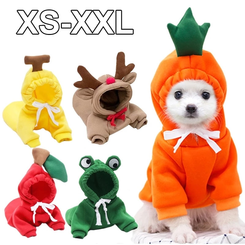 Dog Winter Warm Clothes Cute Plush Coat Hoodies Pet Costume Jacket