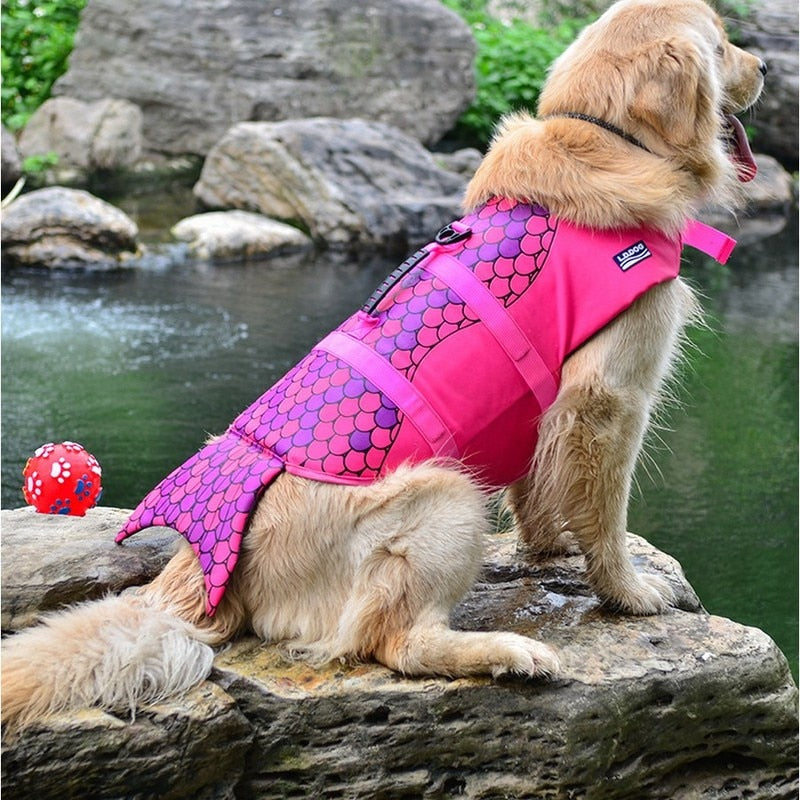 Pet Life Vest Shark Mermaid Swimsuit Dog Swimming Suit Summer Fashion