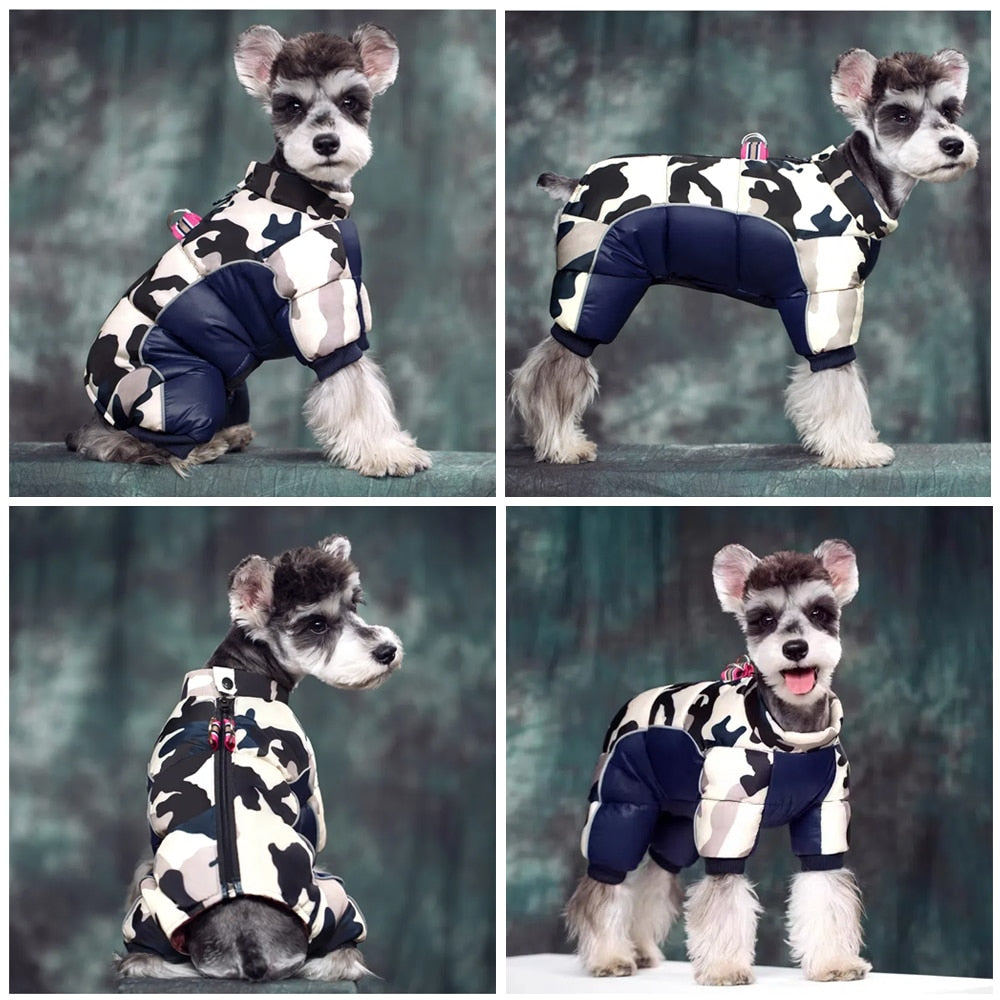 Dog Clothes Winter Warm Thickened Puppy Jumpsuit  Jacket Waterproof