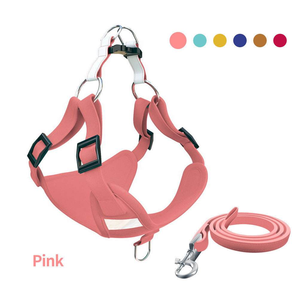 Pet Dog Harness Reflective Dog Leash Vest Type Harness Set