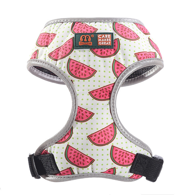 Breathable Double Layer Multicolor Printed Dog Harness