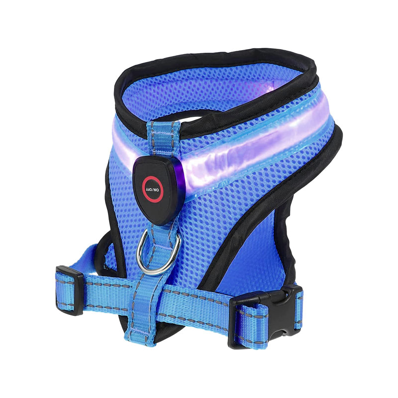 Pet Supplies Rechargeable Mesh LED Lighted Dog Harness